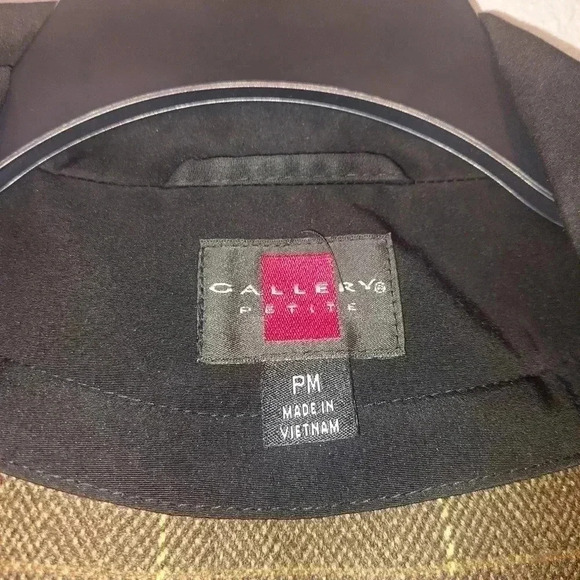 Gallery Petite Size PM Adjust Cinch Waist Removable Liner Black Jacket - Picture 5 of 12